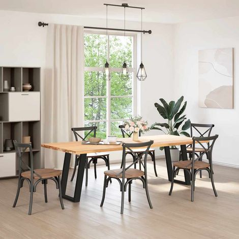 vidaXL Dining Table Legs U-Shaped 2 pcs Black 50x(72-73) cm Steel (1/5)