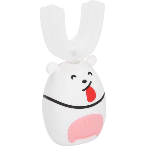 Brosse à dents électrique automatique en U IPX7 étanche pour enfants 7-12 ans, sans capuchon, kit hygiène dentaire douce, usage quotidien. (1/5)