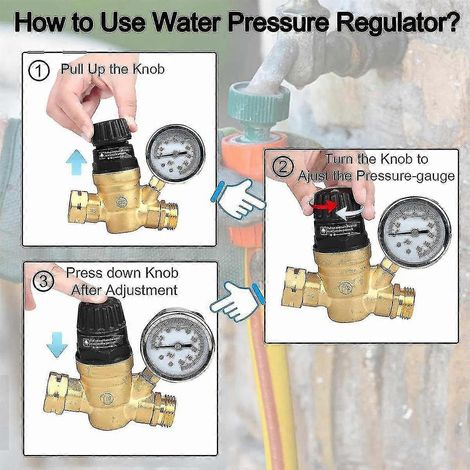 Wasserdruckregler für Wohnmobile, verstellbarer Griff, Druckminderer, Wasserdruckreglerventil, Ausgabe 0703