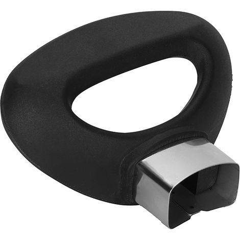 Poignée de casserole en bakélite avec découpe ovale (93 mm, point de fixation unique, bord en acier inoxydable) – Poignée latérale de rechange résistante à la chaleur (protection contre les brûlures) (1/5)