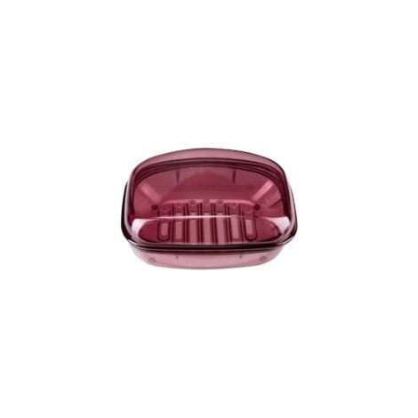 Portasapone in plastica di alta qualità, scatola per sapone, accessorio per il bagno, porta sapone con coperchio a tenuta stagna (colore: rosso trasparente) - Crezuo