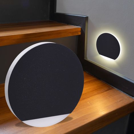 LED Treppenleuchte rund schwarz - Lichtfarbe: CCT 1,5W - Lichtaustritt: Orbis (1/5)
