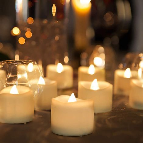 Bougie LED Flamme Vacillante, Lot de 24 de Lumière Électrique, pour Noël, Pâques, Mariage, Décoration (1/5)