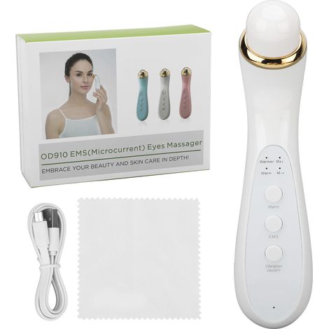 Masque œil massage électrique chaleur microcourant vibration portable blanc soin visage (1/5)