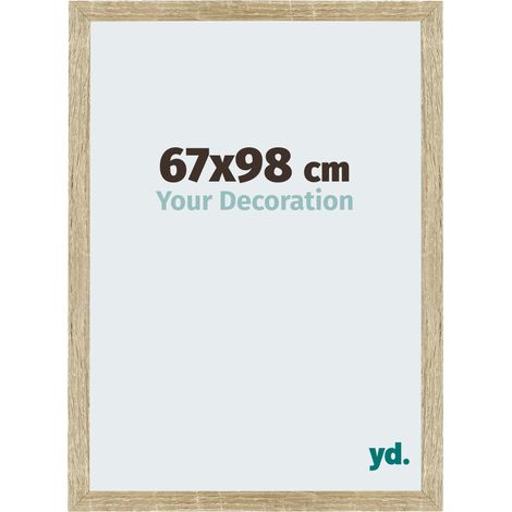 Your Decoration - 67x98 cm - Cadres Photo en MDF Avec Verre acrylique - Anti-Reflet - Excellente Qualité - Chêne Sonoma - Cadre Decoration Murale - Mura.