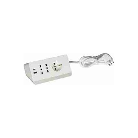 BTIS3711DBU Multipresa da scrivania con 2 prese USB tipo A+C - bianca
