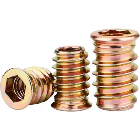 Lot de 50 écrous à visser M6 x 25 mm, douilles à visser en bois (1/5)