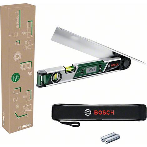 Bosch Winkelmesser UniversalAngle (Winkel bis 220° präzise messen und übertragen, mit integrierter Berechnungsfunktion für Gehrungswinkel, im E-Commerce Karton) (1/4)