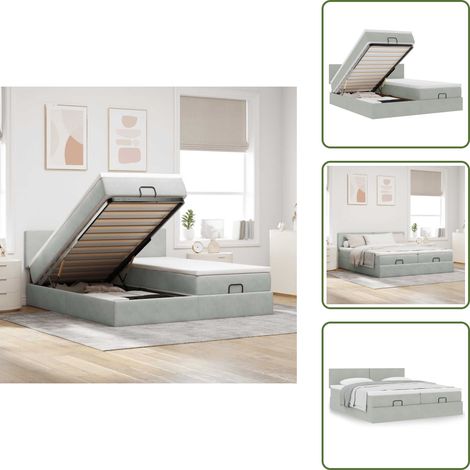 Letto matrimoniale - vidaXL Struttura Letto Pouf con Materassi 160x200 cm in Velluto - Coprimaterasso