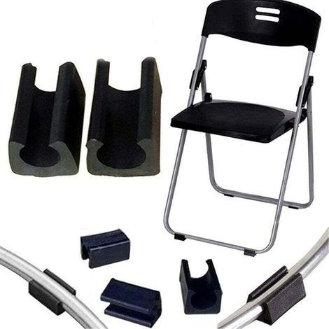 32pcs Patin Pied Chaise Tube Embout Tampon Capuchon Bouchon Protection Plancher Meuble Forme U en Plastique Chaise Casquettes,Chaise Jambe Caps Silicone Tube Pince (14mm,noir) (1/4)