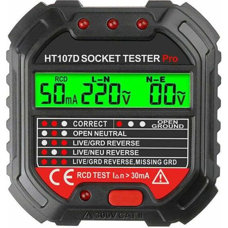 Testeur de fil de terre pour testeur de prise, phase de prise (réglementation UE HT107D) (1/5)