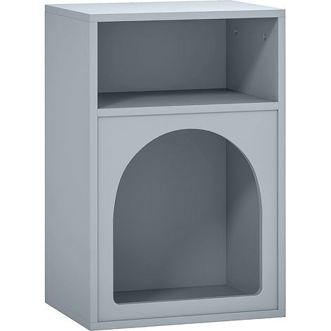 Bedside Table with 2 Open Compartments - Grey
