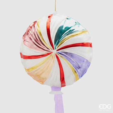 EDG Enzo De Gasperi Decorazione Natale Candy Girella Vetro D 17 Cm Multicolor (1/3)