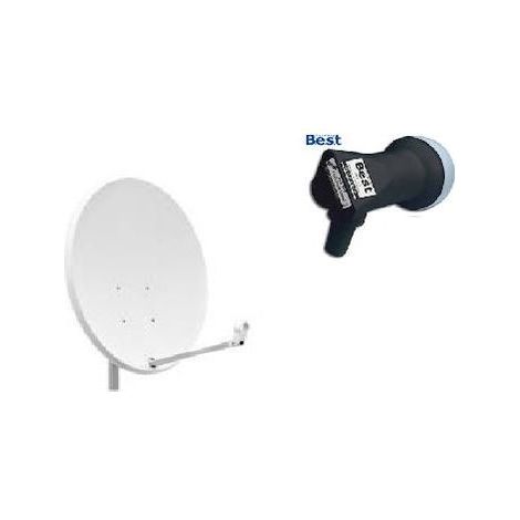 PACK PARABOLE SATELLITE ACIER 65 CM + LNB BEST GERMANY UNIVERSEL 0,1DB COMPATIBLE CANAL HD ME