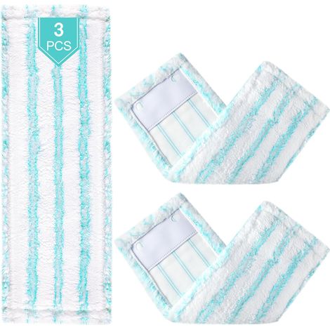 Lot de 3 housses de rechange pour balai d'essuie-glace Leifheit Profi XL Micro Duo/Profi XL Cotton Plus - Pour tous les types de sols - Élimine rapidement les taches - En microfibre efficace (1/5)