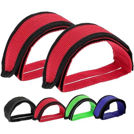 Pédales de moto (lot de 2) avec cale-pieds pour vélo à pignon fixe, rouges (1/5)