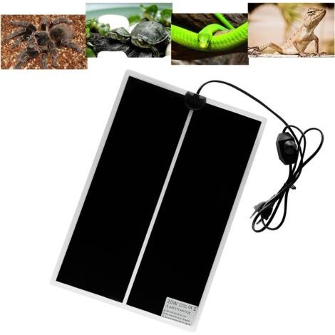 Tapis Chauffant Reptile, ZOLGINAH Coussin Chauffant Terrarium Réglable avec Contrôle De La Température pour Reptiles -Tortue, Serpents, Lézards, Geckos, Araignées - Chauffant Aquarium ( 20W: 42x28CM ) (1/5)