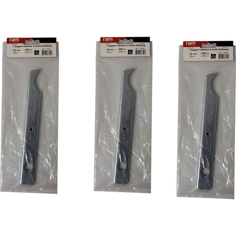 Lot de 3 supports à sceller pour radiateur en fonte type rideau - longueur axe 220 mm - longueur totale 250 mm - Ram (1/2)