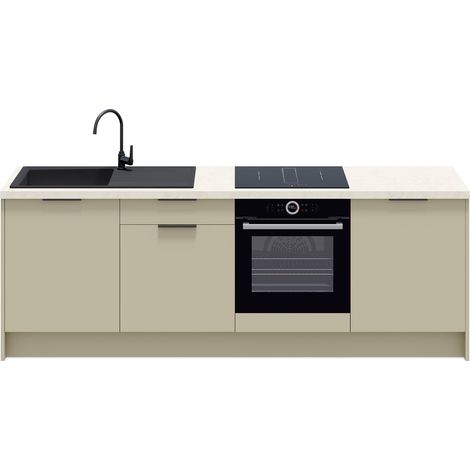 Meubles bas de cuisine - L. 245 cm - vert sauge - Luzia (1/5)