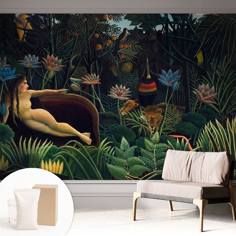 Fototapete - Tapete Vliestapete mit Kleber - Wandtapete Moderne Wandbild Schlafzimmer Wohnzimmer Exotischer Dschungel 312x219 cm (1/5)