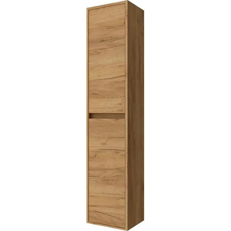 Colonna bagno sospesa 140 cm rovere africa ripiani regolabili Gaya