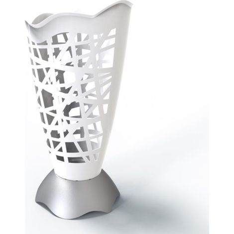 Porte-parapluie en plastique blanc – Dimensions D 30 x H 60,5 cm – Pour entrée moderne – Design italien – Bama (1/2)