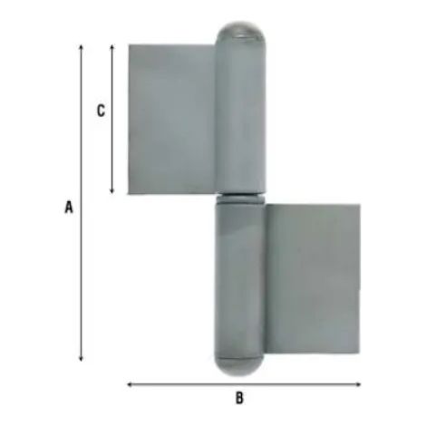 CERNIERA SALDARE 1222 ACCIAIO LUCIDO  A=102 B=80 C=50 SINISTRA