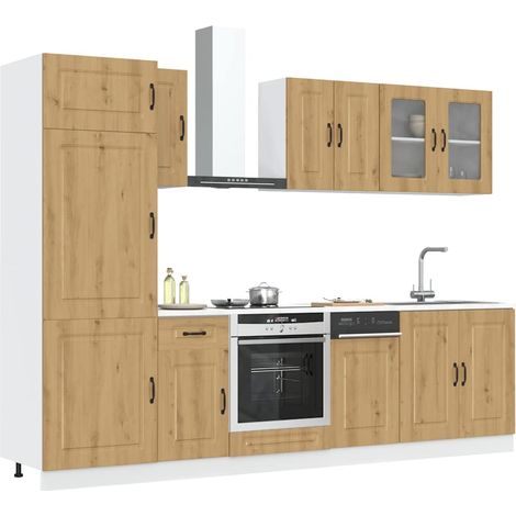 8-tlg. Küchenschrank-Set Kalmar Artisan-Eiche Holzwerkstoff