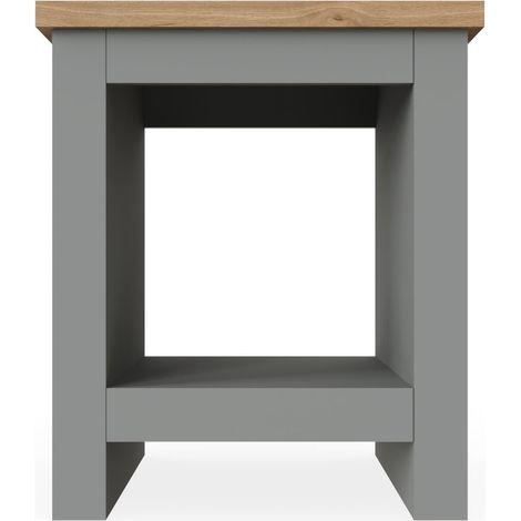 Side Lamp Table Grey With Durable Oak Top (1/5)