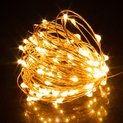 100 LED-Lichterkette aus Kupferdraht, 5V USB-betrieben, für Weihnachten, Hochzeiten, Partys und Außendekoration (1/5)