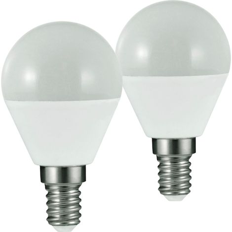 Ampoules LED G45 E14 3000K 250lm opales x2 Polux (1/4)