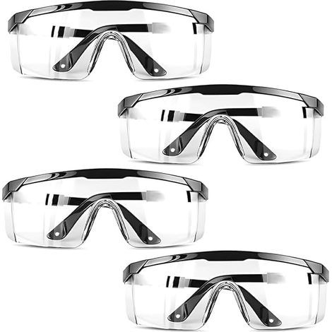4 Pcs Lunettes De Protection Anti-Buée Et Uv Lunettes Et Anti-Rayures Pour Les Lieux De Travail, Construction, Bricolage, Laboratoire, Soudage, Chimie, Usage Personnel Confortables À Porter (1/5)