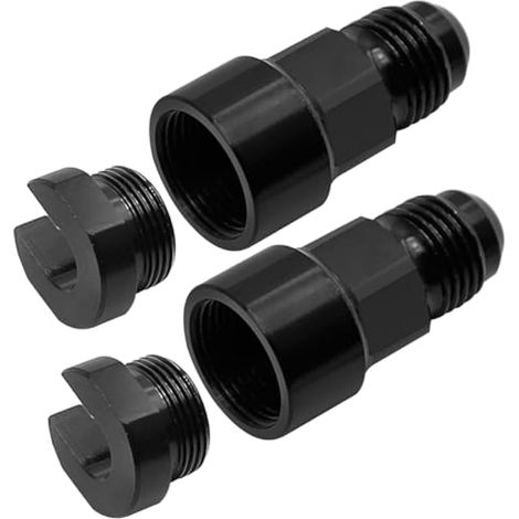 SYOWADA Lot de 2 adaptateurs de raccord EFI 6AN mâle vers femelle à déconnexion rapide 3/8", raccords de rail de carburant EFI robustes (1/5)