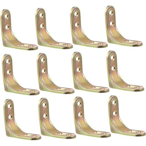 12pièces Équerre Angle Droite Acier Lot De Supports Pour Étagères Fixation Angle Sans Bavures Facile à Installer (1/4)
