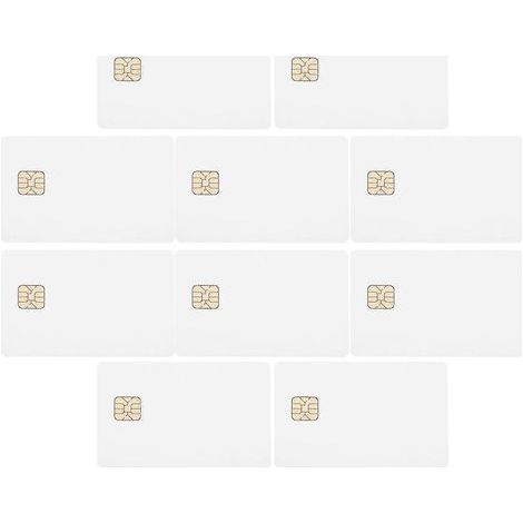 Lot de 10 cartes blanches à puce pour système de contrôle d'accès hôtelier-8.40X5.40X0.10CM (1/4)