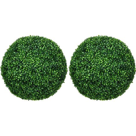 Set di 2 sfere di bosso artificiali Ø50 cm in plastica verde MODENUIT (1/5)