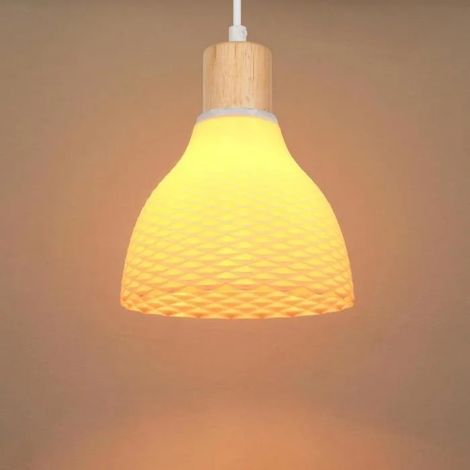 Lampe Suspension Moderne,E27 Lustre Plafonnier Abat-jour en Plastique Design écailles Style Bohème pour Salon Chambre (1/5)