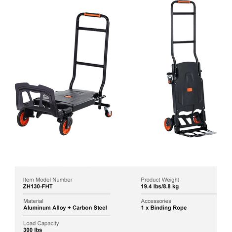 Carrello pieghevole, in lega di alluminio, design pieghevole (1/2)