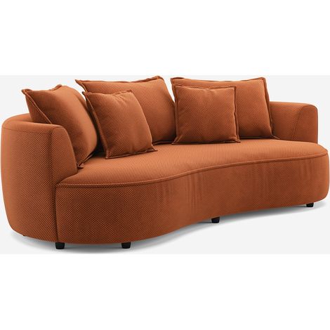 Divano 3 posti in velluto design organico contemporaneo Marmolada - Marrone (1/5)