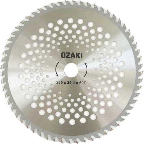Lame débroussailleuse 255mm – 60 dents carbure pour élagage – Alésage 25.4mm – Épaisseur 1.4mm pour débroussailleuse 35cc