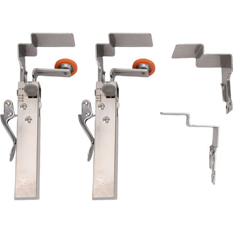 Abrazadera de fijación ajustable de acero inoxidable para frentes de cajones, para ebanistería. (1/5)