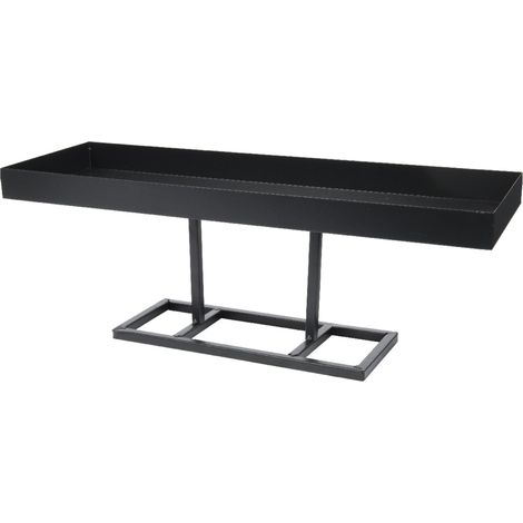 Alzata in alluminio color nero, decorazione natalizia moderna ed elegante, da h 17 cm
