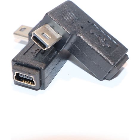 Mini-USB-Stecker auf Buchse-Adapter, 90-Grad-Rechtsbiegung, Mini-5P-USB-Stecker auf Buchse-Adapter. (1/4)