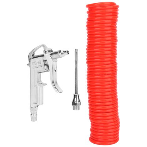 Souffleur de Poussière Pneumatique Pistolets de Soufflage Pneumatiques en Alliage D'aluminium Pistolets de Soufflage avec Tuyau à Ressort de 9 M Outil de Soufflage de Poussière. (1/5)