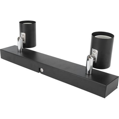 Projecteur sur rail LED à deux ampoules fixes avec têtes orientables, luminaires de plafond pour cuisine, placard ou hall d'entrée