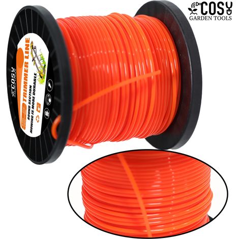 (orange-1LB-1pc,4.0mm) Fil de coupe-bordures circulaire en nylon orange ou bleu, plus long, pour débroussailleuse et tondeuse à gazon. (1/5)