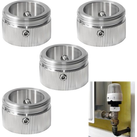 4 Adaptateurs de Vanne de Radiateur en Acier Inox 304 Thermostat Radiateur  Raccord Thermostatique M30 x 1,5  Durable pour Chauffage Central et Domotique (1/5)
