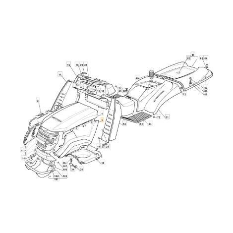 SEITLICHE MOTORHAUBE LINKS JX-TX 300941 ORIGINAL STIGA - 382394621/0