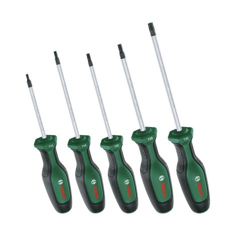Bosch Schraubendreher-Set Torx (erstklassiger S2-Stahl, Softgrip, magnetische Spitze, 5-teilig) (1/5)