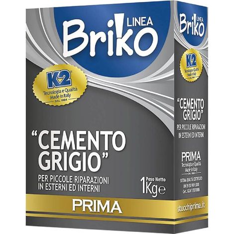 CEMENTO GRIGIO IN POLVERE 'BRIKO K2' Kg. 1 - scatola